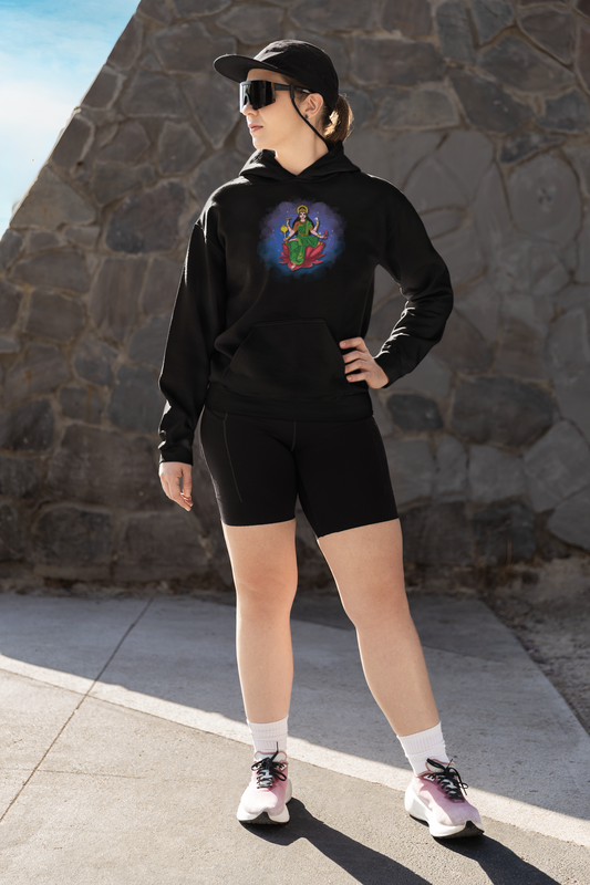 Radiant Lakshmi Devi Hoodie | Divine Abundance Collection