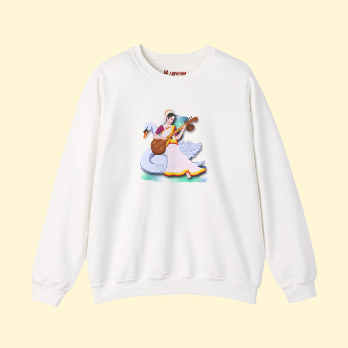 Saraswati Devi Sweatshirt  | Celestial River of Wisdom Collection