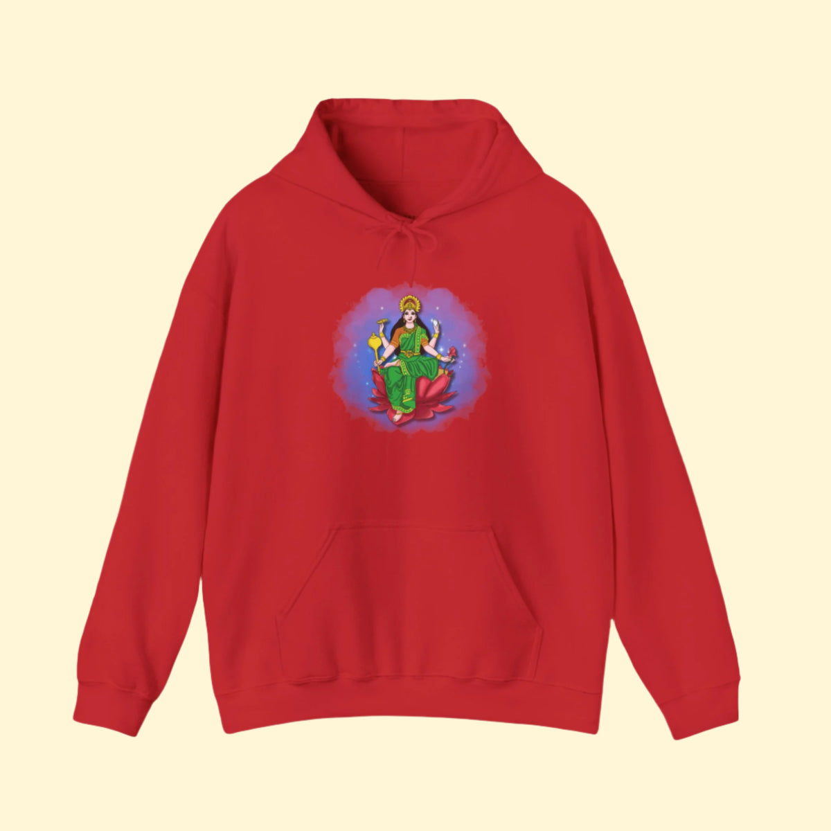 Radiant Lakshmi Devi Hoodie | Divine Abundance Collection
