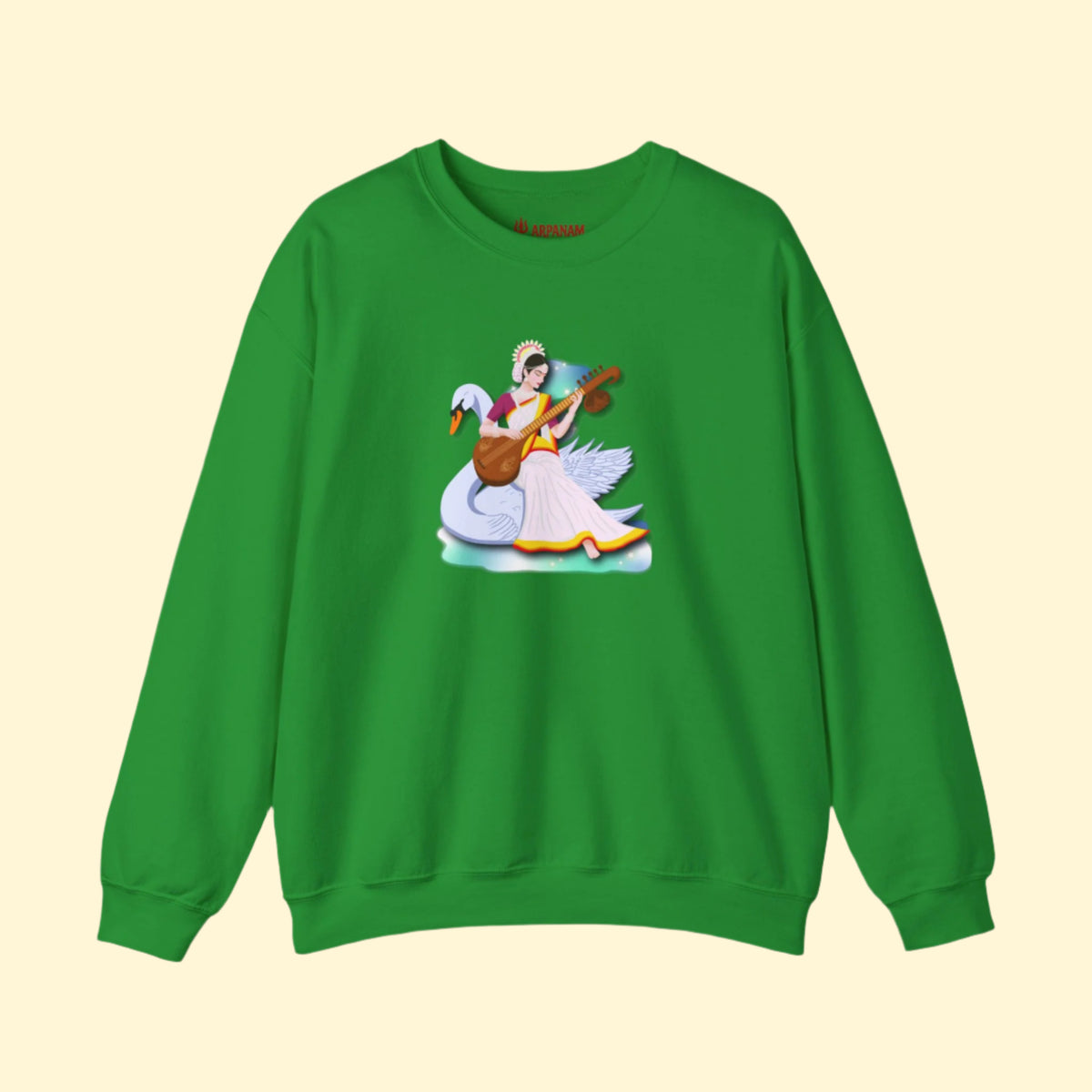 Saraswati Devi Sweatshirt  | Celestial River of Wisdom Collection