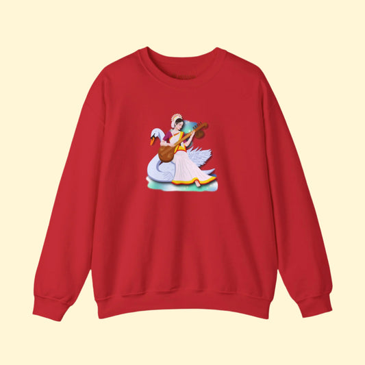 Saraswati Devi Sweatshirt  | Celestial River of Wisdom Collection