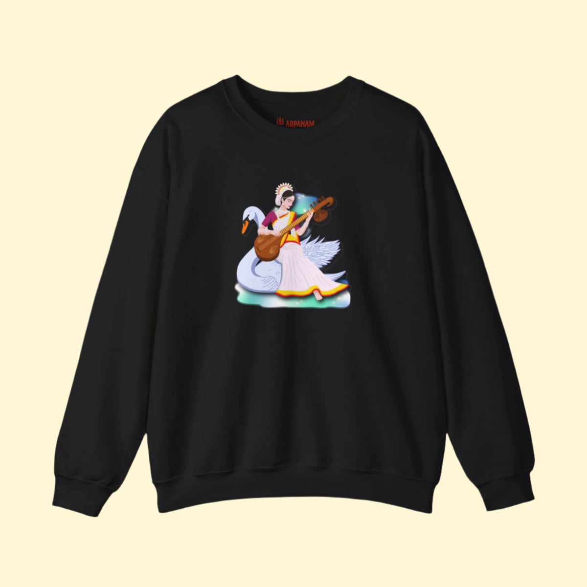 Saraswati Devi Sweatshirt  | Celestial River of Wisdom Collection