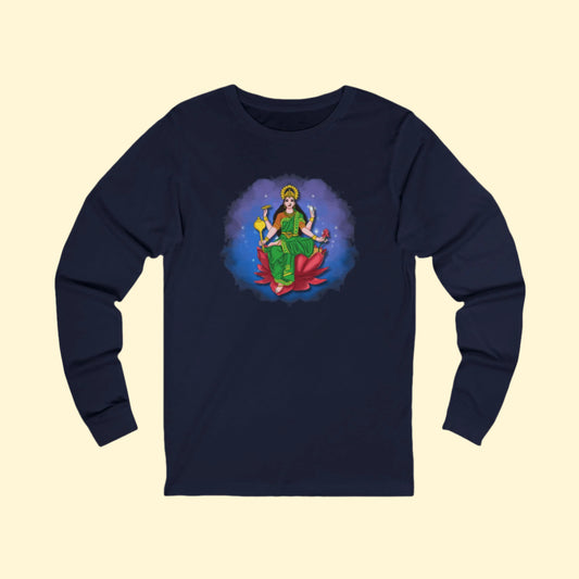 Radiant Lakshmi Devi Long Sleeve Shirt | Divine Abundance Collection