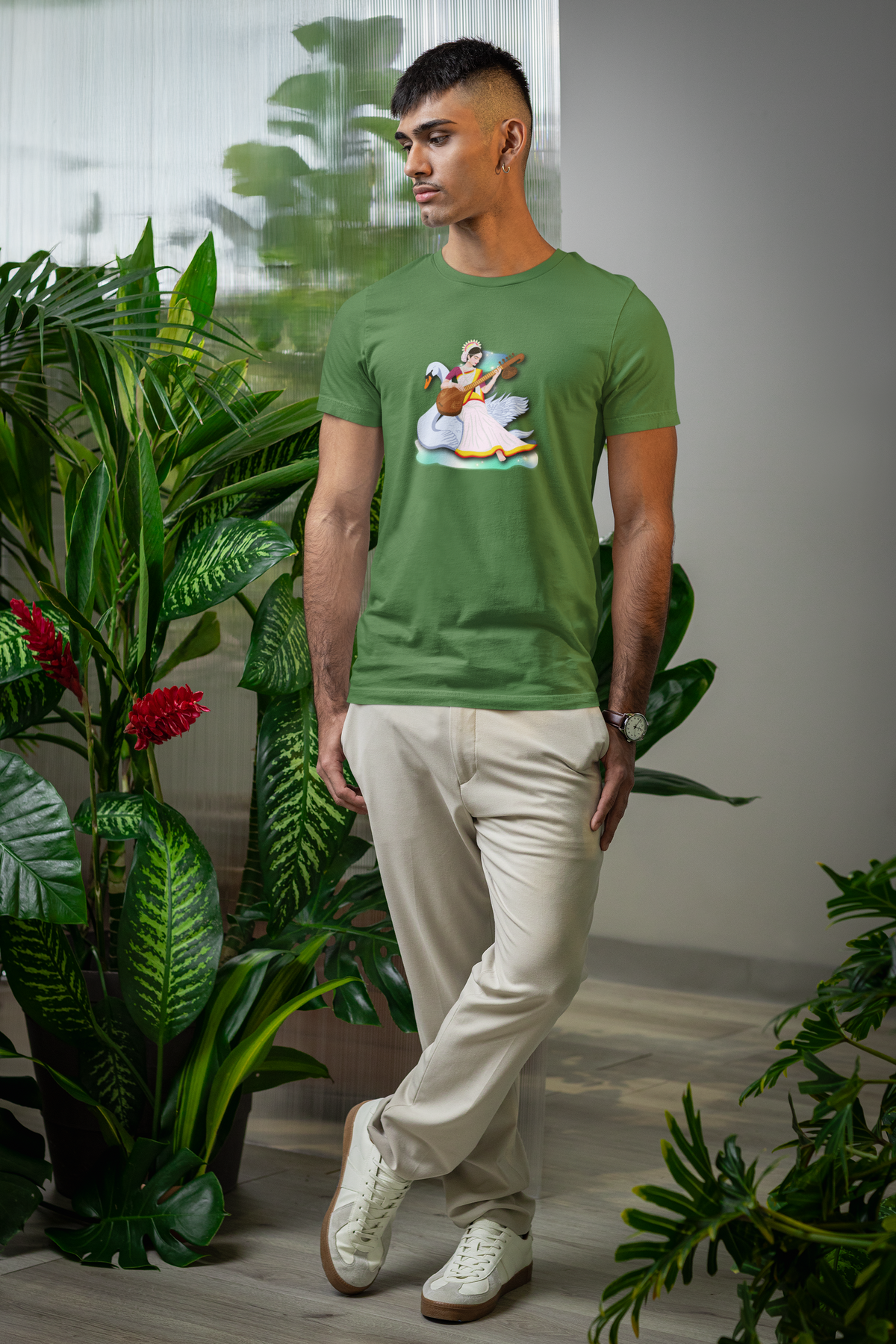Saraswati Devi T-Shirt | Celestial River of Wisdom Collection