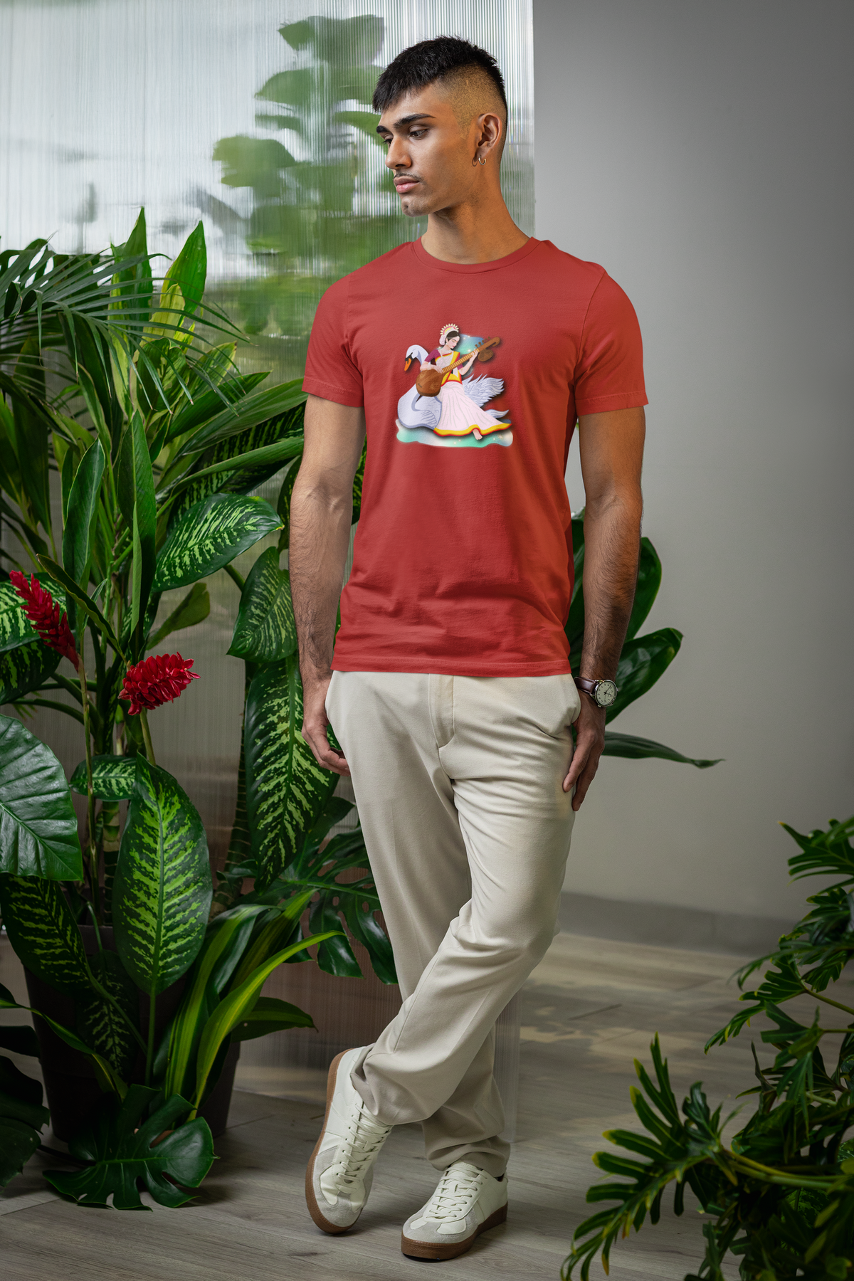 Saraswati Devi T-Shirt | Celestial River of Wisdom Collection