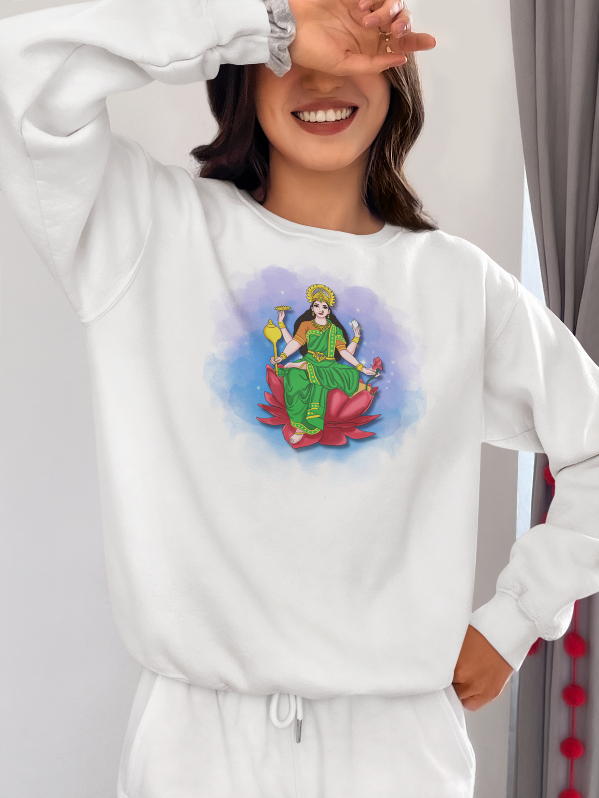 Radiant Lakshmi Devi Sweatshirt | Divine Abundance Collection