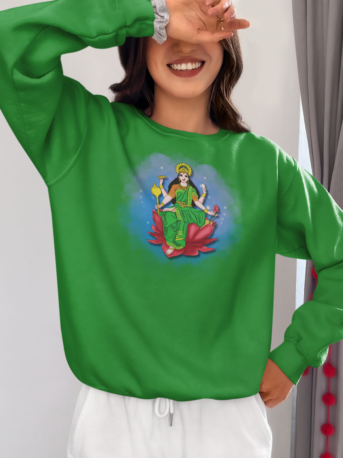 Radiant Lakshmi Devi Sweatshirt | Divine Abundance Collection