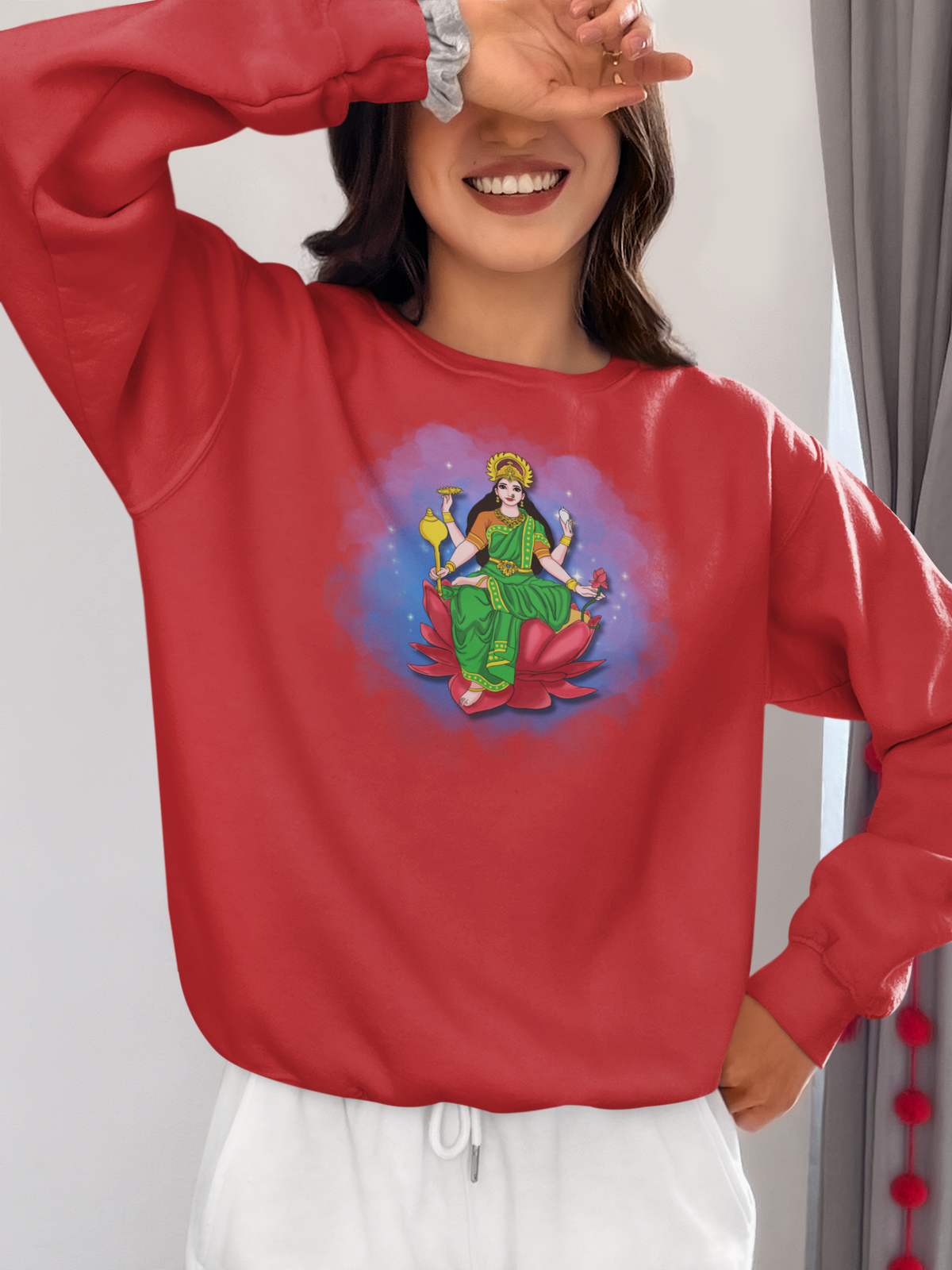 Radiant Lakshmi Devi Sweatshirt | Divine Abundance Collection