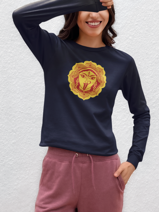 Kali Ma Solar Face | Fierce Love & Liberation Long Sleeve T-Shirt